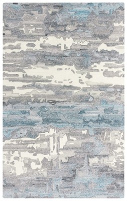 5x7 Rizzy Rugs Gray Abstract Static Jagged Area Rug ESS103 - Aprx 5' x 7' 6''