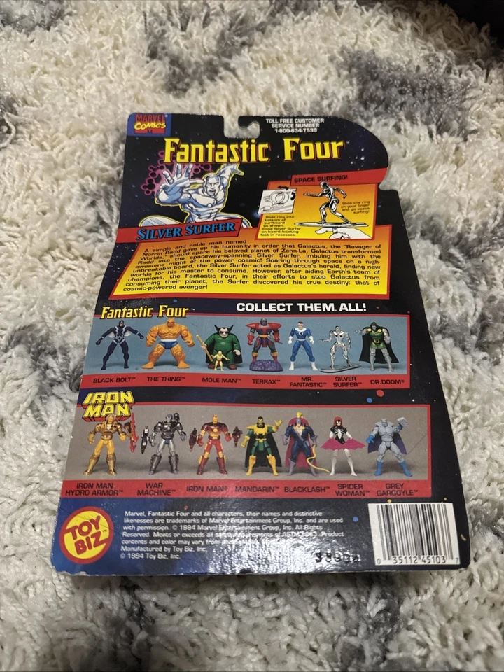 Figura de surf espacial Fantastic Four Silver Surfer de colección 5" Marvel/ToyBiz Foto 2 de 2