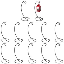 12 Pack Ornament Display Stands, 9.1 Inch Black Iron Hanging Hook Rack Holder...