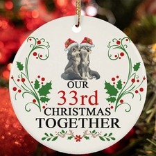 Our 33rd Christmas Together Ornament Funny Wolf Couple 33 Year Anniversary Gift