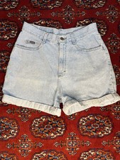 Vintage Riders Denim Light Wash Cuffed Shorts Women s Size 10