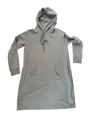 Garnet Hill Women's SMALL Trainer Hooded Sweatshirt Dress Blue