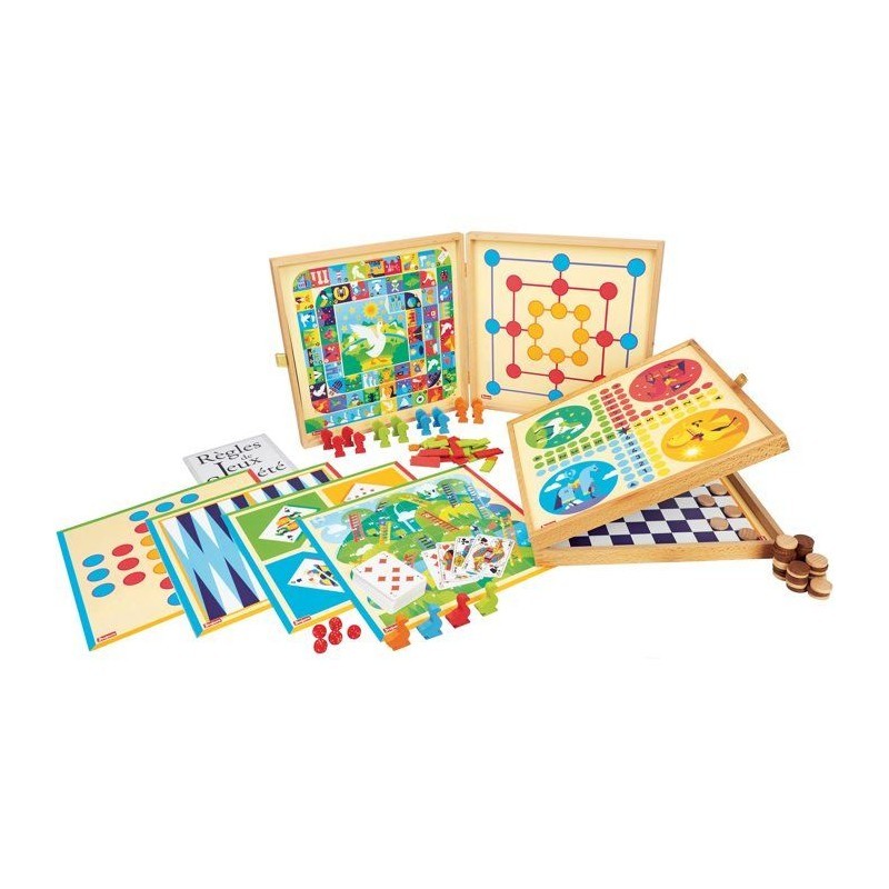 Coffret de jeux classiques Jeujura de 150 regles pour enfants des 3 ans en bois