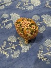 Gorgeous Versailles Egg Shape Enamel Trinket Box with Flowers Orange Green Gold — photo 4