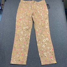 Tommy Hilfiger Women's Pants Size 4 Beige Hampton Stretch Slim Floral Chino
