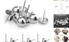 7/16 inch Diameter Upholstery Tacks, Nailhead Decorative Trim for Silver