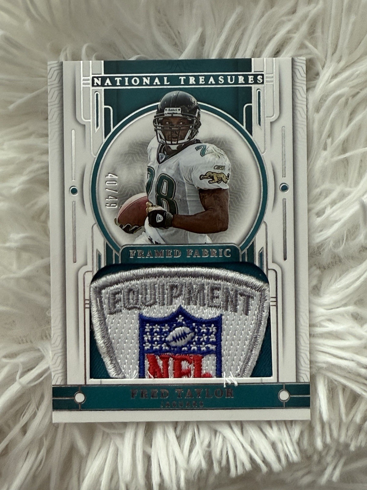 Fred Taylor National Treasures Framed Fabric NFL Shield Equipment Patch Jags