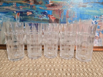 6'' Tall Marquis by Waterford CROSBY Pattern Highball Cut Crystal Glasses (5)