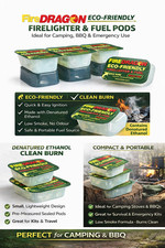 BCB DRAGON GEL FUEL ECO FRIENDLY FIRE BLOCKS FOR CAMPING, SURVIVAL & BBQ 6 PK