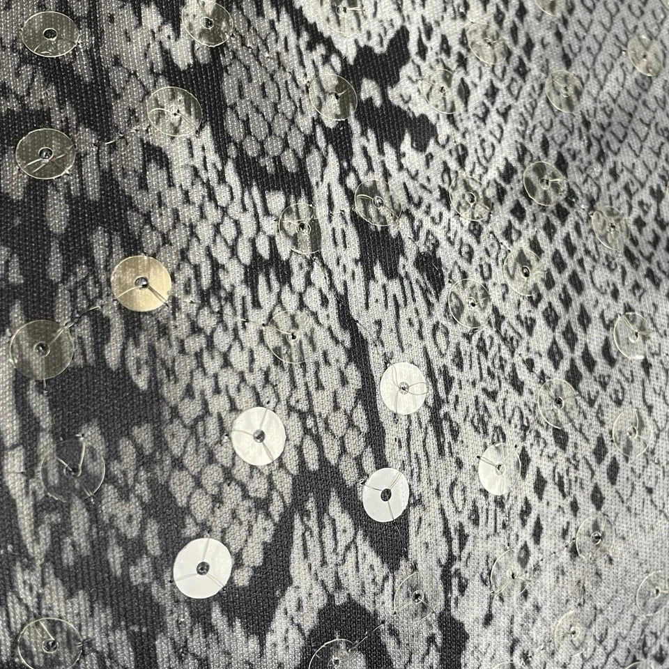 De colección Y2K Jessica McClintock Piel de Serpiente Cuello Alto Lentejuelas Tanque Espalda Baja S/M Foto 3 de 4