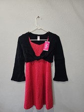 Justice Sequin 2fer Red Dress Girls Size 10 Dress With Cover New