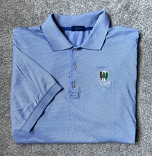 Nice Mens Jeff Rose Pine Valley Golf Club Logo S/S Polo Golf Shirt L Blue White