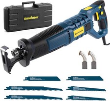 Reciprocating Saw Electric Corded w/6 Saw Blades 850W 28mm Stroke Length W/ Case
