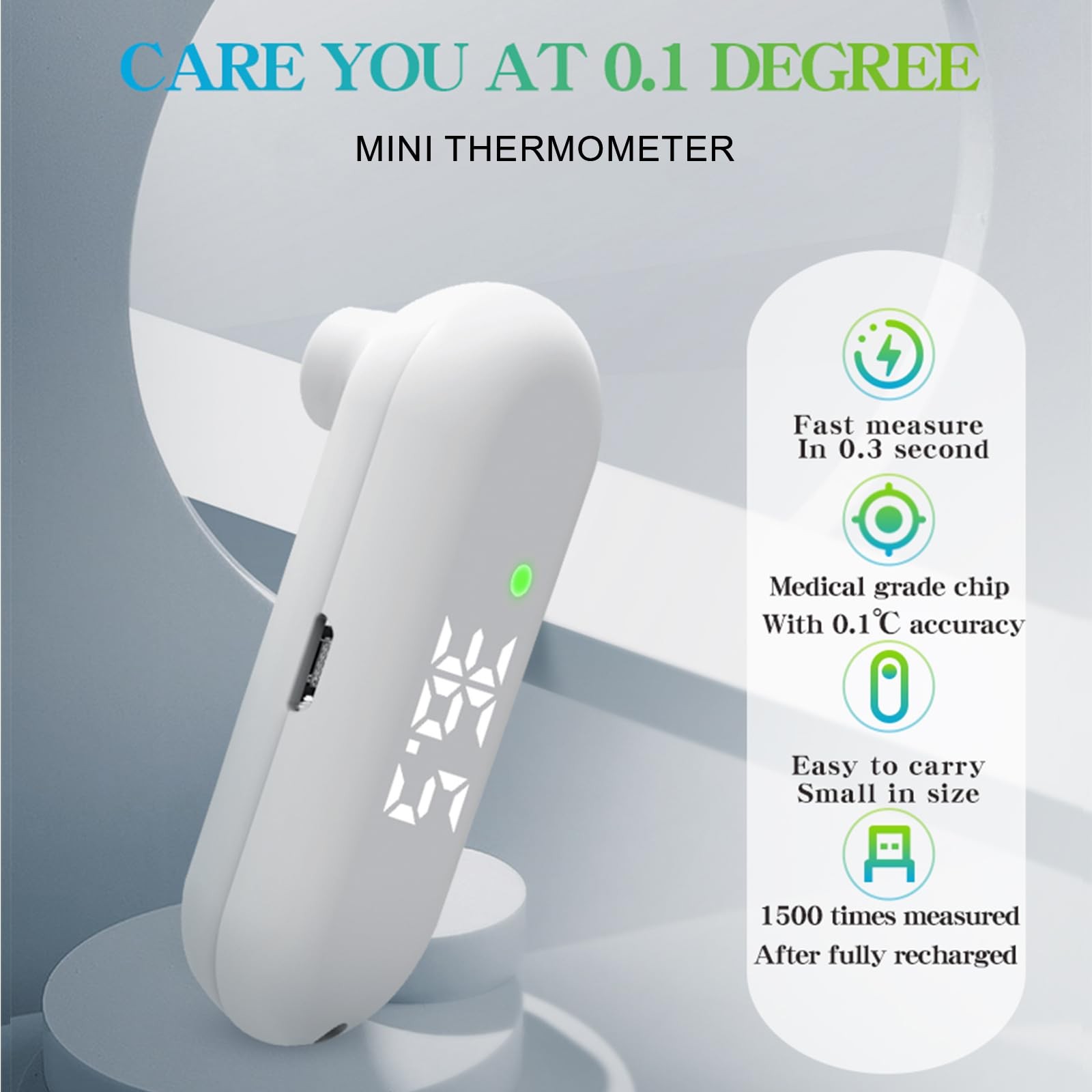 Medical Forehead Thermometer, Rechargeable Thermometer for Adults and Kids, P...