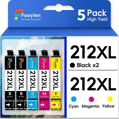 #ad 5x Compatible With 212XL Ink for Epson Workforce XP 4100 XP 4105 WF 2830 WF 2850 $15.49