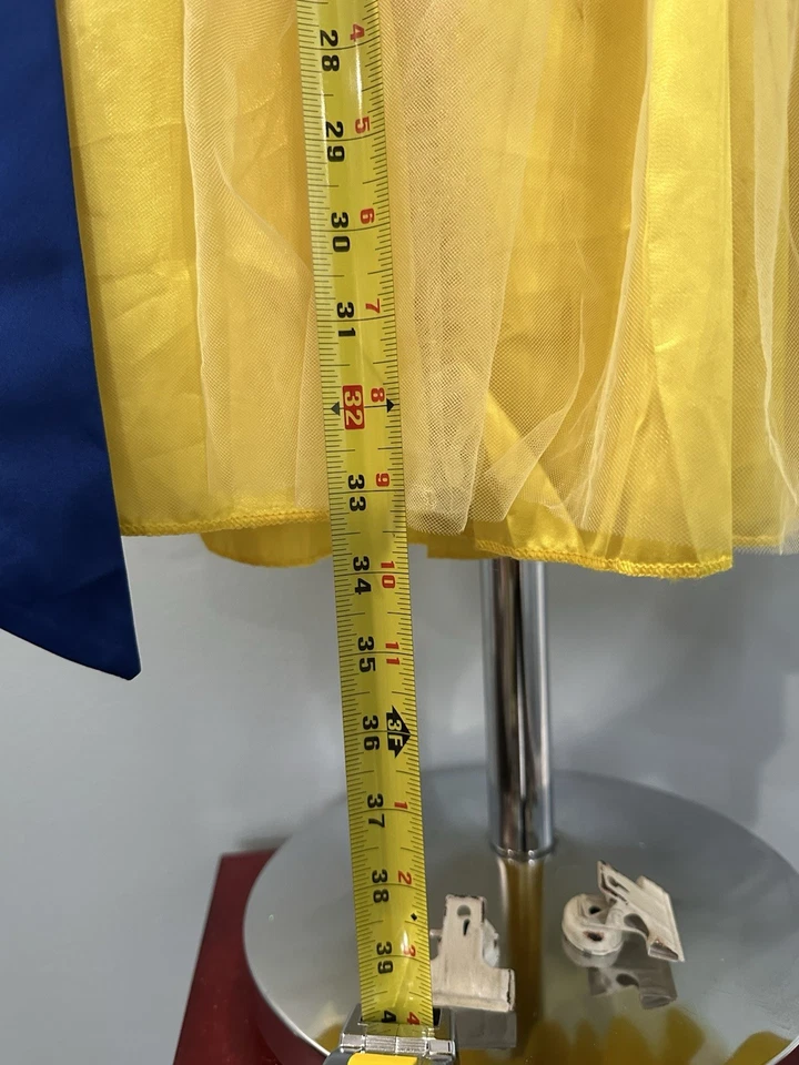 Disney Classic Snow White Velvet Tulle Skirt Satin Costume Cosplay Halloween * - Image 3 of 4
