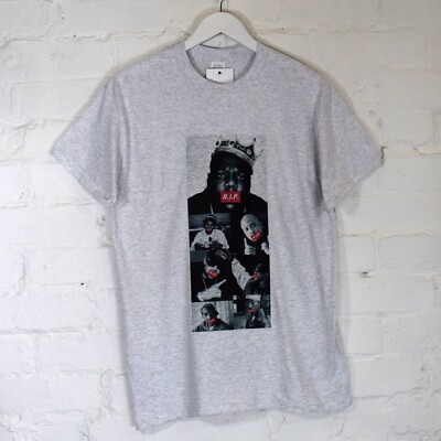 Actual Fact R.I.P Dead Rappers Biggie Tupac Printed Ash T-Shirt Hip Hop Tee 