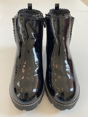 SEYCHELLES Girls Size 4 Patent Mid Calf Boots Clean Zip-Up