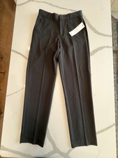 Calvin Klein Boy's Flat-Front Stretch Dress Pant Straight Leg Black Slim Fit 14
