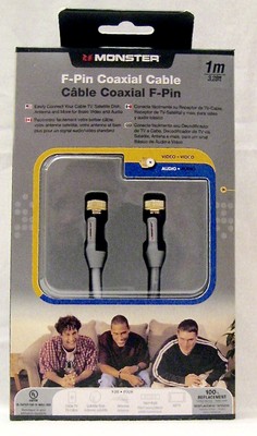   MONSTER CABLE ULTRA F-Pin Coaxial Audio/Video Interconnect 3  COAX 24k Gold 