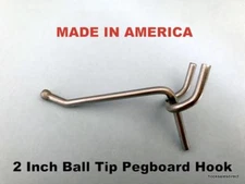 (75 PACK) 2 Inch All Metal Peg Hooks 1/8" to 1/4" Pegboard, Slatwall, Garage kit