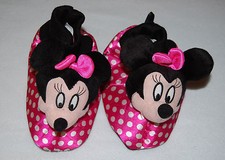 Toddler Girls High Top Slippers MINNIE MOUSE HEAD Pink Polka Dot XL 11-12 