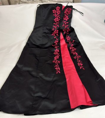 morgan and co red and black dress Black strapless sheer dress, with red underneath