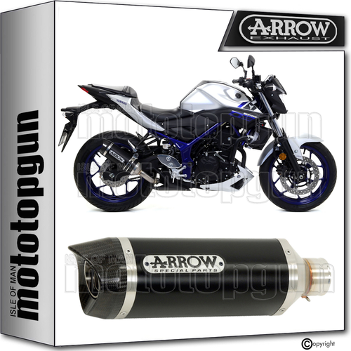 Arrow Thunder Auspuff Yamaha MT07 - Aluminium Schwarz Zugelassen