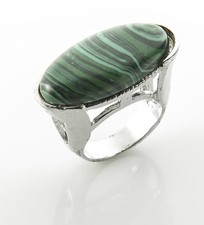Fashion silver 925 plate ring set Malachite stone size 7.5  Gift Jewelry  Lov