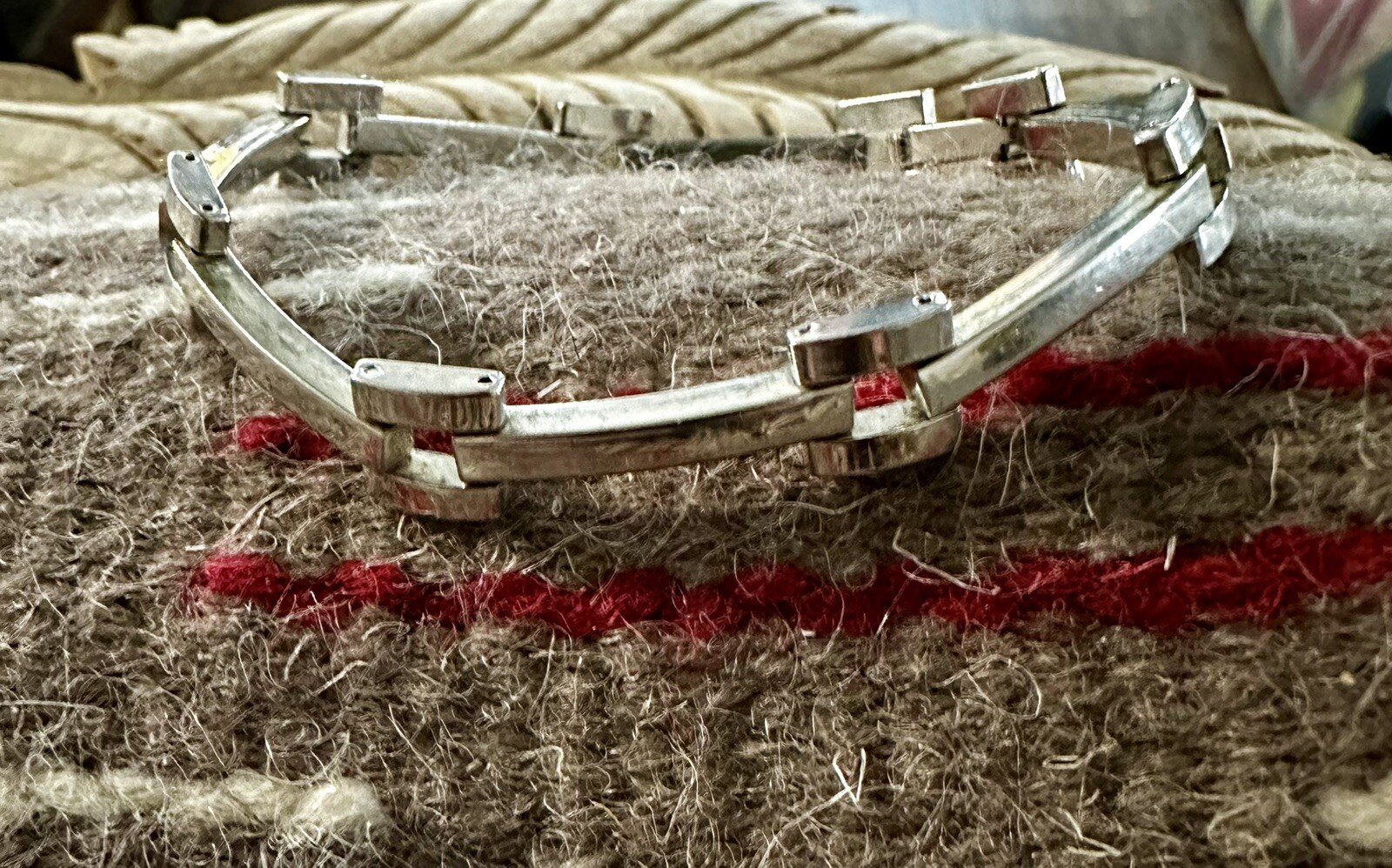 DESIGNER SOLID STERLING SILVER LINK BARS BRACELET - image 6