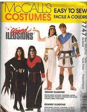 7747 UNCUT McCalls Pattern Halloween Costumes Grim Reaper Cleopatra Mark Antony
