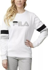 Fila Natalie Spell Out Sweatshirt White Size XL Womens Crewneck Pullover Logo