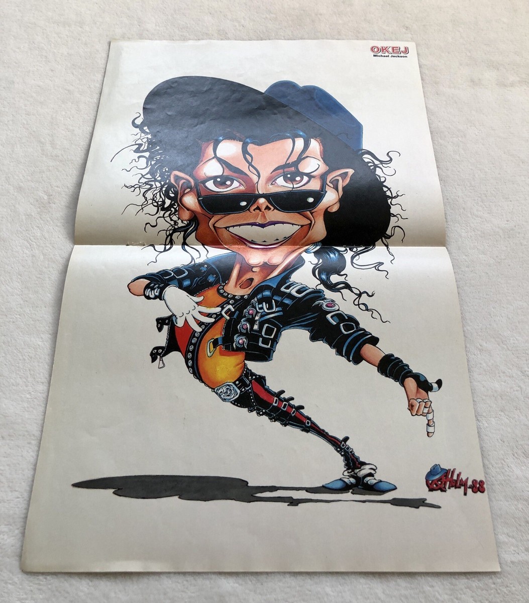 MICHAEL JACKSON 1988 Poster Swedish Music magazine OKEJ Vintage