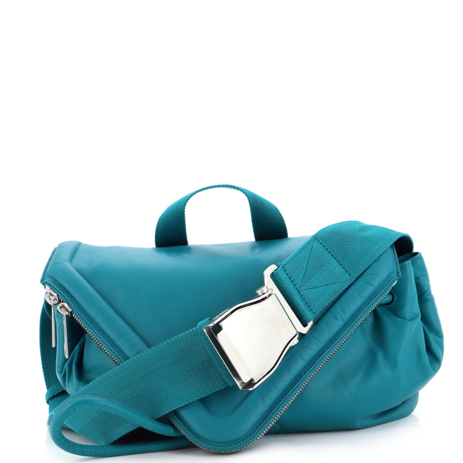 Bottega Beak Belt Bag Leather Blue Gem