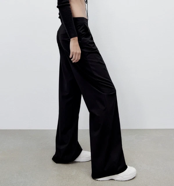 Zara black wide clearance leg trousers