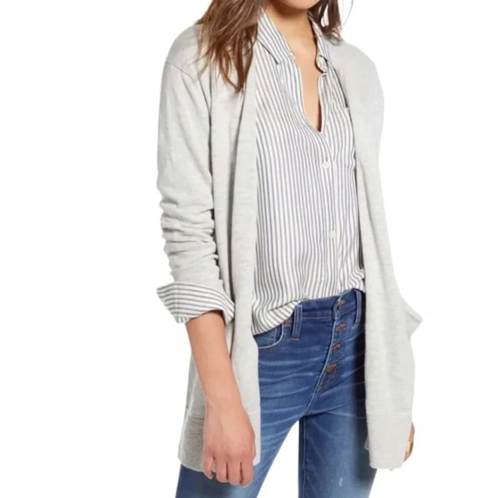 Madewell Cardigan Sweater Womens Small Ryder Preppy boho Open Front coastal