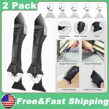 2 PCS 3 in 1 Silicone Sealant Remover Hand Tool Scraper Caulking Mould Removal