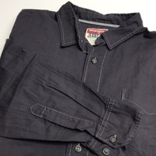 Wrangler Dark Solid Gray Shirt Long Sleeve Western Button Up Men's Size Large