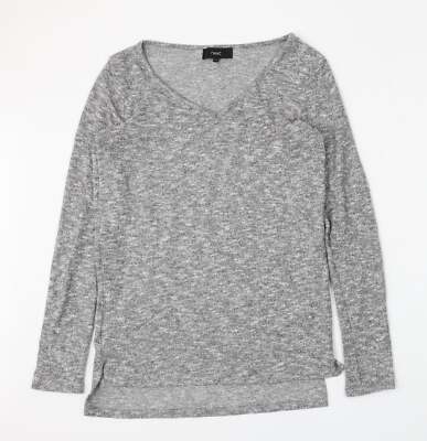 NEXT Damenpullover grau V-Ausschnitt Polyestermischung Größe 6