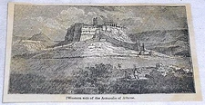 1832 magazine engraving ~ western side of the ACROPOLIS OF ATHENS 