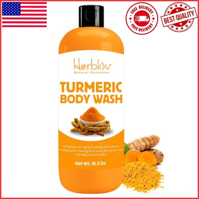 Turmeric Face & Body Shower and Bath Wash Skin Brightening Turmeric Liquid Soap