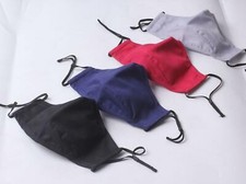 Cloth Face Mask Covering with Metal Wire at Nose Better Breathing Solid Colors
