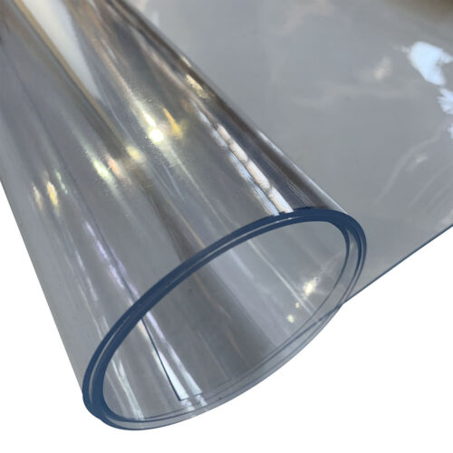 CLEAR TRANSPARENT PVC FABRIC 0.125MM 0.50MM 0.75MM Waterproof UV Fire Retardant  - Picture 1 of 18