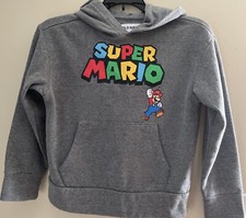Old Navy Super Mario Gray Hoodie Sweatshirt by Nintendo Youth Kids Size Medium 8