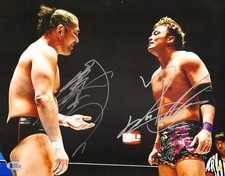 Minoru Suzuki Kazuchika Okada Signed 11x14 Photo BAS COA New Japan Pro Wrestling
