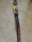 NWT Ladies Brighton Belt, Brown Leather, Woven Insert,Heart Buckle, Size Medium  — photo 3