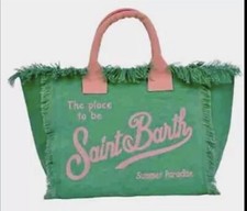 MC2 SAINT BARTH BORSA Vanity canvas VERDE/ROSA grande ORIGINALE