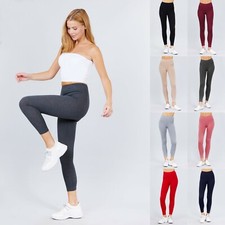Womens Cotton Long Legging Full Ankle Length Yoga Pants 8477
