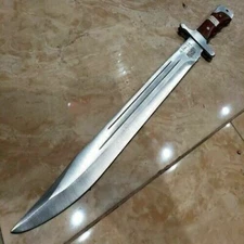 18" FULL TANG MACHETE HUNTING KNIFE SWORD WOOD HANDLE W/ SHEATH COMBAT OUTDOOR