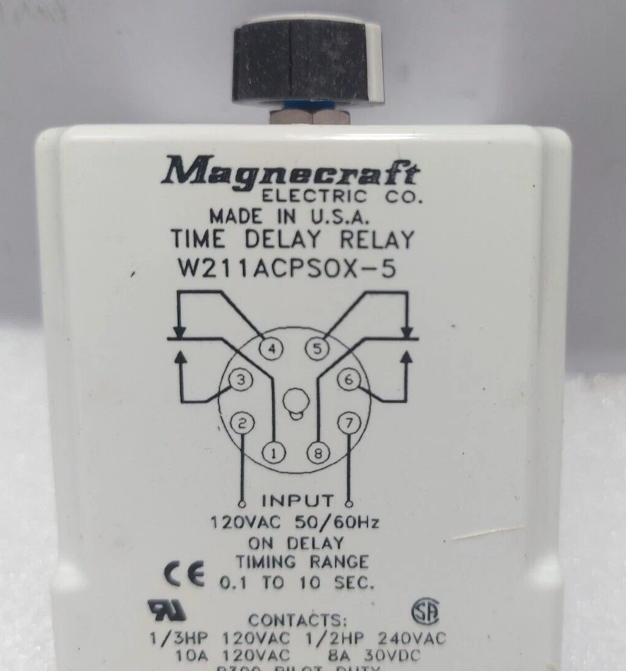 Magnecraft W211ACPSOX-5 Time Delay Relay In.120VAC 50/60Hz On Delay Timing Range - Image 4 of 4